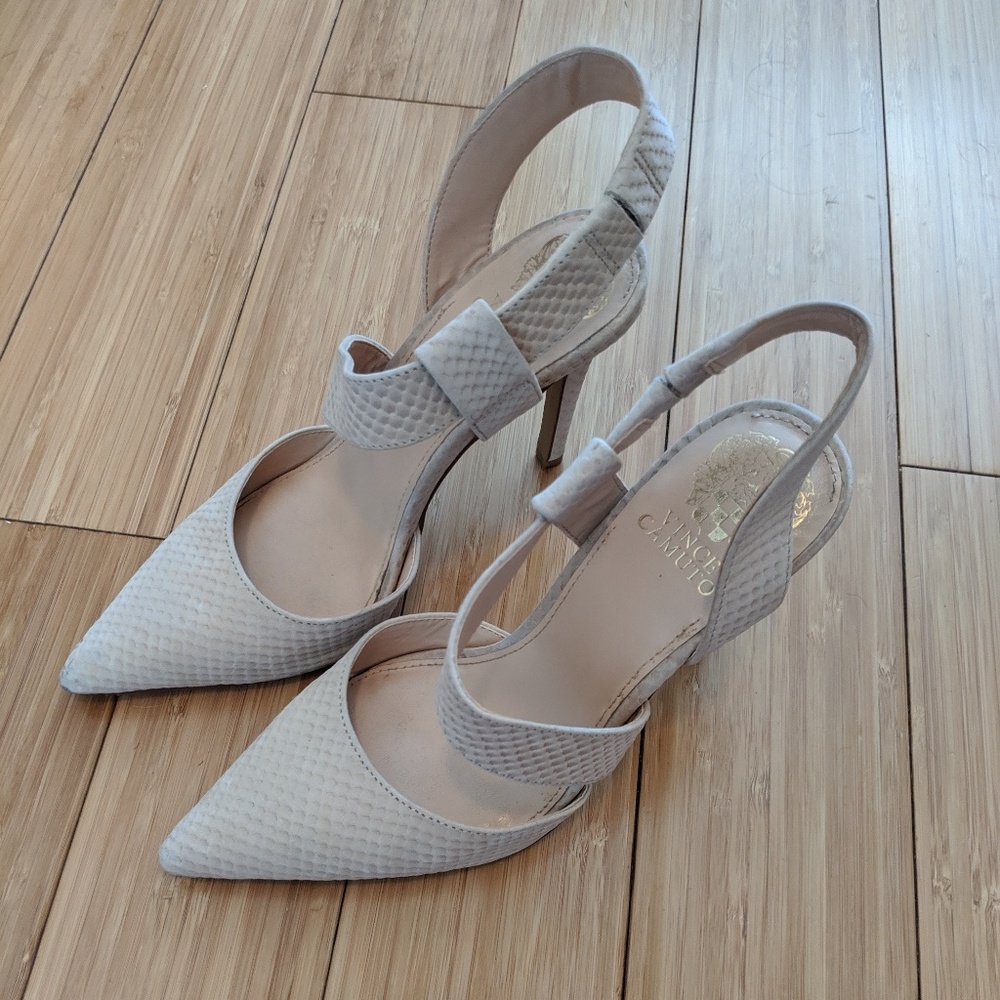 Vince Camuto Nude Strappy Pumps - Picture 3 of 5